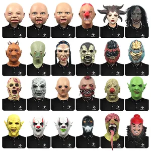 卸売ハロウィンテロマスクシリーズホラーゴーストフェイスラテックスマスクデーモン叫ぶ大人のリアルなフルフェイスマスク