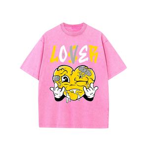 T-shirt rétro vintage en coton délavé à l'acide pour hommes de haute qualité 100% coton à manches courtes surdimensionné à motif imprimé numérique - Product Image 3