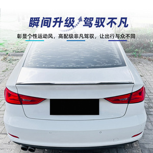 สปอยเลอร์หลังทรง Ducktail สำหรับ Audi A3 8V Sedan ลายคาร์บอนไฟเบอร์ วัสดุ ABS ปี 2013-2020 - Product Image 3