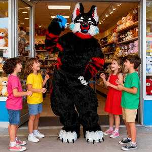 Costume de mascotte Fursuit intégral personnalisé, réaliste, style dessin animé, renard, loup, pour carnaval, fête, cosplay - Product Image 3