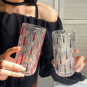 Tasses en verre colorées peintes à la main, style pluie et rosée, design tendance pour la maison, idéales pour les boissons et les jus - Product Image 6