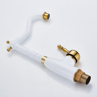 Robinet de cuisine 360 degrés Rotation règle forme tuyau de sortie incurvé robinet de lavabo matériel de plomberie robinet d'évier en laiton