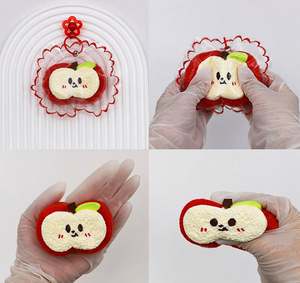 Llavero Blandito Temático de Navidad con Diseño de Santa, Manzana y Calcetín, Antiestrés, Colgante para Bolsa, Para Colección - Product Image 5