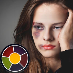 GP Professional Paleta de pintura facial a base de aceite de 6 colores Efecto de rueda de moretones lavable para el cuerpo para maquillaje de efectos especiales de película - Product Image 1