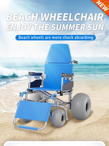 Silla de ruedas de playa todo terreno, carro acuático para deslizarse a través de la arena y el mar en neumáticos de globo - Product Image 5