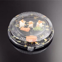 Boîte d'emballage alimentaire jetable de grande taille de haute qualité en gros, en matériau PS/BOPS transparent, taille personnalisable, plateau à sushi avec couvercle, blister