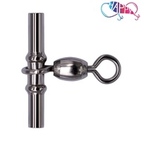 100 pièces/sac croix-ligne Double roulement en forme de T Triple pêche pivotant croix ligne attirail connecteur Clip 3 voies manches sertissage émerillons