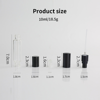 Eric Bouteille à bille de pulvérisation à double tête transparente de haute qualité Bouteille cosmétique échantillon de parfum en verre de 10ml Bouteille vide sous-emballée