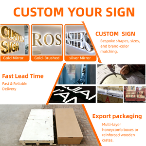 ป้ายไฟ LED 3 มิติ แบบมีไฟส่องด้านหลัง สีทองเงา สำหรับธุรกิจ ธนาคาร หน้าร้านค้า ป้ายโฆษณากลางแจ้ง - Product Image 5