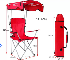 Chaise de plage, de <span class=keywords><strong>camping</strong></span> et de pêche pliable, légère, personnalisable avec logo, pour l'extérieur, avec auvent - Product Image 5