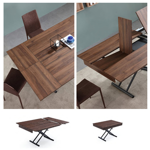 Tavolo Moderno Estensibile per Caffè <span class=keywords><strong>e</strong></span> Pranzo, Arredamento in Legno Trasformabile per Soggiorno <span class=keywords><strong>e</strong></span> Cucina - Product Image 3