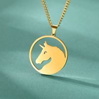 Collier Myshape Licorne Elfe Cheval en Acier Inoxydable pour Femme, Bijou Tendance et Mignon, Idéal Cadeau de Fête