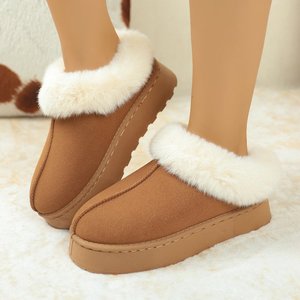 Prix d'usine, logo personnalisé, bottes de neige pour femmes, <span class=keywords><strong>mules</strong></span> à plateforme en fourrure, chaussures en coton, sabots de jardin, OEM, vente en gros, chaussures d'extérieur chaudes - Product Image 4