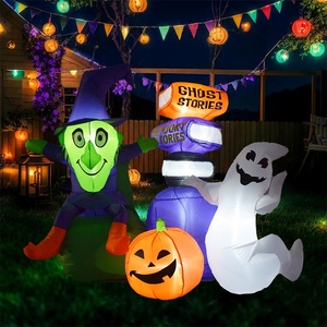6FT Halloween inflatables Phù Thủy và ma Truyện sách với xây dựng trong đèn LED cho sân bên ngoài Halloween Trang trí nội thất - Product Image 1