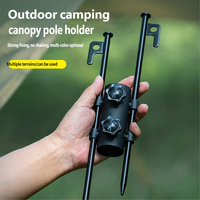 Support de poteau de tente de camping pour auvent de toit ouvrant extérieur, accessoires de fixation de tente, support de tube réglable avec écrou pour tente fixe