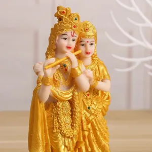 Estatua <span class=keywords><strong>de</strong></span> Resina <span class=keywords><strong>de</strong></span> Feng Shui, Hermosa Estatua del Dios Radha Krishna, Ídolo del Amor, Escultura del Dios Hindú, Adornos <span class=keywords><strong>de</strong></span> Templo Indio para Regalo <span class=keywords><strong>de</strong></span> Diwali - Product Image 4