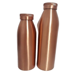 Bright Copper Water Bottle Plane Polished Best Selling Copper Water Bottle Leakproof Sustainable Metallic Healthy <b>Drinkware</b> - Product Image 4