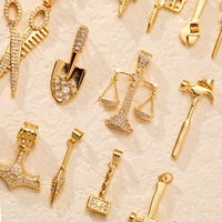 Construisez votre propre personnalisé Multi laiton cuivre breloques Vintage ciseaux/bouclier marteau armes outils pendentif à breloque