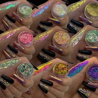 MLM maquillage personnalisé en vrac arc-en-ciel paillettes transparentes Super aurore opale changement de couleur caméléon ombre à paupières Chrome flocons Pigment