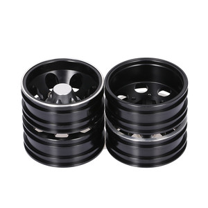 2PCS Jante avant arrière de <span class=keywords><strong>remorque</strong></span> en alliage d'aluminium 7 jantes 10 rayons pour <span class=keywords><strong>1</strong></span>/<span class=keywords><strong>14</strong></span> <span class=keywords><strong>Tamiya</strong></span> Tractor Truck RC Climber Trailer - Product Image 2