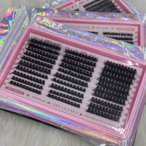 Siêu Nóng Fluffy Cụm Lông Mi Kit Biểu Tượng Tùy Chỉnh 10-20Mm DIY Lash Mở Rộng Bán Buôn 100D Phân Khúc Lông Mi Cụm - Product Image 6