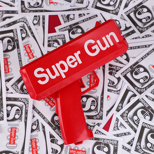 1pcs Support Oem Logo Custom Available Toy Super Gun <strong>Money</strong> Spray Cash Cannon <strong>Money</strong> <strong>Machine</strong> with <strong>Real</strong> Dollars Props Gun Toy