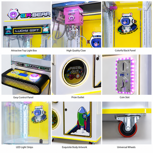 Máquina expendedora de juguetes con grúa de arcade de metal, LED RGB, para 3 jugadores, con diseño de grafiti personalizado 2026, para cine y centro comercial - Product Image 5