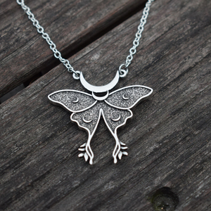 Gothic Luna Moth Necklace <strong>Witch</strong> <strong>Jewellery</strong> - Product Image 1