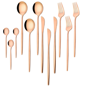 Juego de Cubiertos de Acero Inoxidable Color Oro Rosa, Cuchara, Tenedor, Cuchillo, Juego Completo de Cubiertos para Mesa de Comedor y Cocina - Product Image 6