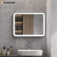 STANHOM UKCA CE RoHS Miroir LED à cadre en aluminium Miroir de salle de bain suspendu de grande taille avec lumière LED