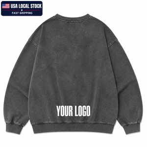 Felpa con Cappuccio da Uomo in Cotone Vintage Oversize 350GSM Nera con Logo Personalizzato, Disponibile in Stock Locale USA, Stampa DTG DTF e Ricamo - Product Image 1