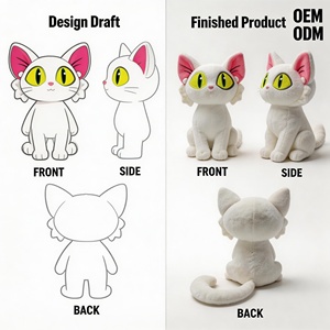 Özel Beyaz Kedi Peluş Oyuncak - OEM/ODM Doldurulmuş Hayvan Üreticisi |   Kişiselleştirilmiş Anime Tarzı Yumuşak Oyuncak Japon - Product Image 1