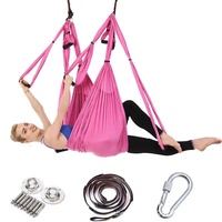 Vom Hersteller Gelieferte Aerial Yoga Hängematte mit Sechs Griffen Anti-Elastisches Inversions-Design Extra Dick für Yoga-Studios