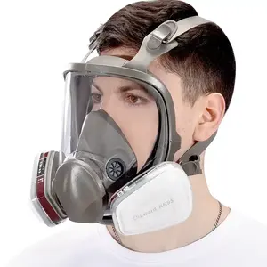 Masker gas wajah penuh dengan filter ganda, masker gas anti gas 6800 Respirator wajah penuh dapat digunakan kembali