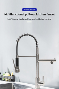 Rubinetto da cucina moderno a doppia maniglia <span class=keywords><strong>con</strong></span> spruzzatore Pull, - Product Image 6