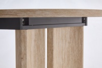 Table de salle à manger ovale extensible en mélamine style moderne, avec pieds en MDF, à ouverture manuelle, idéale pour hôtels et restaurants (nouveau modèle)
