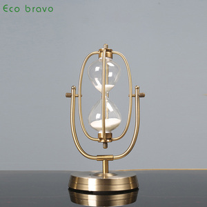 Trang trí nội thất kim loại đồ trang trí Châu Âu và mỹ phong cách thiết kế xoay đồng hồ cát thủ công hẹn giờ Bàn đồ trang trí quà tặng trang trí - Product Image 3