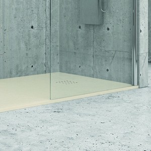 Kamalu ถาดอาบน้ำลายหินอ่อน90x90พร้อมเอฟเฟกต์หินสีงาช้างสำหรับใช้ในโรงแรม - Product Image 3