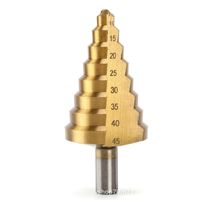Foret étagé HSS 4241 de 0 mm à 45 mm en acier rapide, foret pagode pour le travail du bois, du métal et du plastique