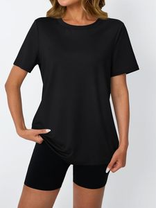 Tops de entrenamiento para mujer, camisetas de gimnasio de manga corta, camisetas de Yoga atléticas de verano, ropa informal holgada 2025 - Product Image 2