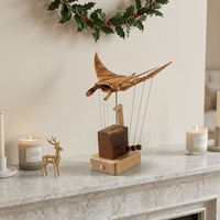 JHISEN Sculpture Cinétique Automatique en Bois Faite à la Main, Rayon de Mer, pour Amateurs de l'Océan, Cadeau de Noël, Vente en Gros, OEM, ODM, Personnalisé