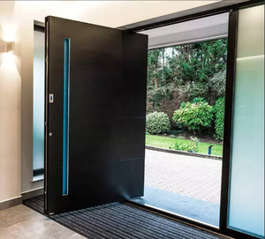 Porta d'Ingresso Doppia in Metallo di Lusso Personalizzata con Pannello in Vetro dal Design Moderno, Ingresso Sicuro per Ville e Residenze di Lusso - Product Image 3