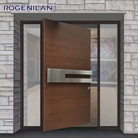Puertas de Entrada Inteligentes de Seguridad de Aluminio para Villas de Lujo Rogenilan, Puertas Exteriores Resistentes a la Humedad con Cerradura
