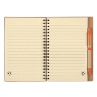 Bloc-notes spiralé promotionnel format A5, pratique, avec bloc-notes adhésifs, couverture en papier kraft et simili cuir, impression de logo pour événements et cadeaux