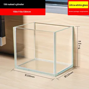 Zephyr Ultra-heldere Rechthoekige Glazen Visbak voor Bureaublad Woonkamer Kleine Betta/Goudvis/Schildpad Landschapsdecoratie Zonder Verwarming/Filter - Product Image 6