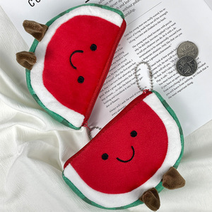 Zomer Pluche Fruit Watermeloen Schattige Mini Rits Portemonnee Sleutelhanger Portefeuilles <span class=keywords><strong>Kids</strong></span> Reizen Portemonnee Sleutelhanger Tas Bedels Voor Meisjes Jongens - Product Image 3
