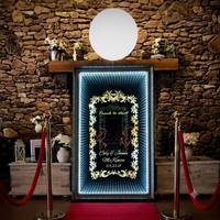 En gros, Panneau miroir LED Infinity pour mariage, cadre personnalisable avec nom, location pour événements, décoration de fête, fond de photomaton tunnel abysse