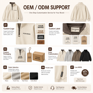 Felpa per Bambini con Mezza Zip <span class=keywords><strong>e</strong></span> Collo Alto, in Poliestere <span class=keywords><strong>e</strong></span> Cotone Spazzolato, Pullover Casual Comodo per Ragazzi <span class=keywords><strong>e</strong></span> Ragazze, Personalizzabile OEM con Etichetta Privata - Product Image 4