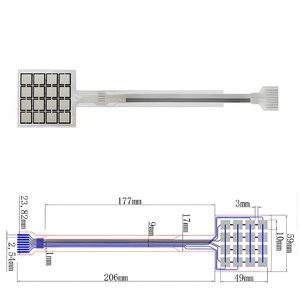 Sensore di pressione a matrice flessibile FSR 4x4 personalizzato fabbrica cinese per ambienti dinamici di pressione e piegatura - Product Image 3