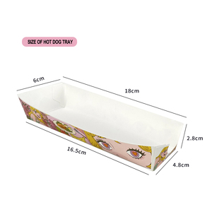 Plateau en papier d'emballage à emporter de carton imprimé personnalisé jetable pour frites, hot-dog, hamburger et collations - Product Image 6